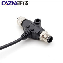 Waterproof IP67 3 4 5 8 core M12 T-Type Cable plug Connector Wire Separator